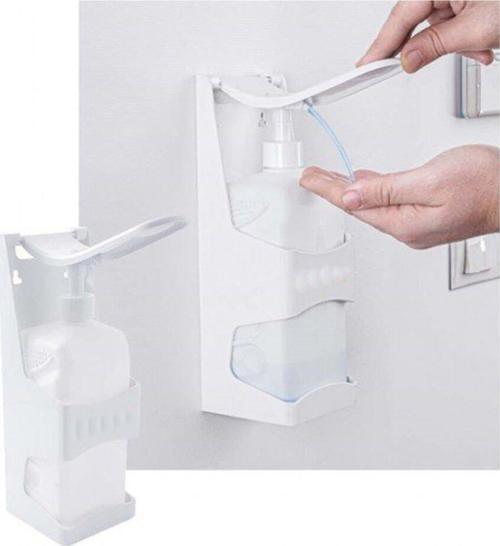 Mutfak Banyo Tuvalet İçin Sıvı Sabun Dezenfektan Duvar Aparatı Pompalı Dirsekten Basmalı 1 Litre