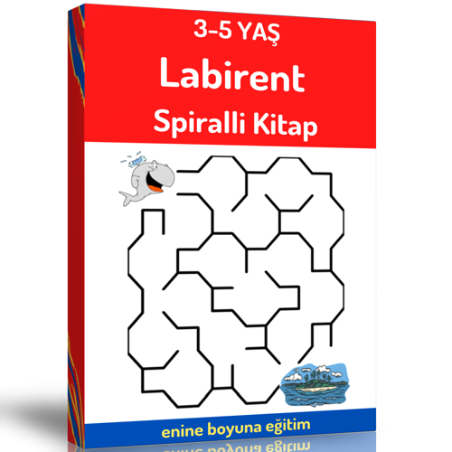 Okul Öncesi 3-5 Yaş Labirent Bulmaca Kitabı (Spiralli) - Enine Boyuna Eğitim