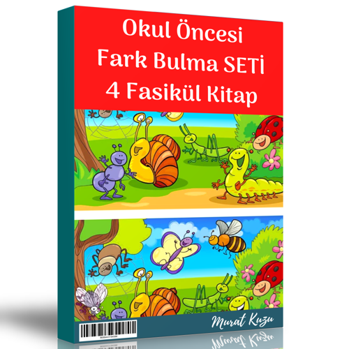 Okul Öncesi Fark Bulma Seti (4 Fasikül Kitap) - Enine Boyuna Eğitim