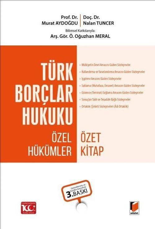 Türk Borçlar Hukuku Özel Hükümler Özet Kitap