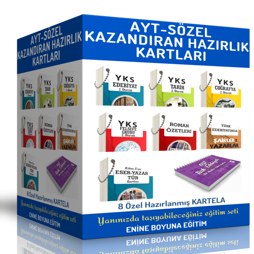 Ayt-Sözel Hazırlık Kartları (8 Kartela) - Enine Boyuna Eğitim