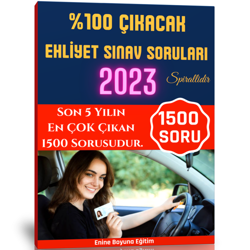 %100 Yüzde Yüz Çıkacak Ehliyet Soruları-1500 Soru - Enine Boyuna Eğitim