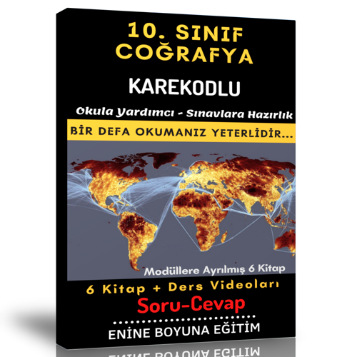 10. Sınıf Coğrafya Enine Boyuna Soru Cevap Seti (6 Modüler Kitap) - Enine Boyuna Eğitim
