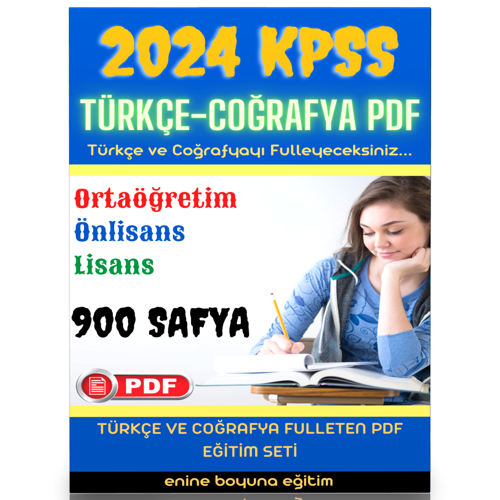 2024 Kpss Türkçe-Coğrafya Pdf Kitabı (900 Pdf Sayfası) - Enine Boyuna Eğitim