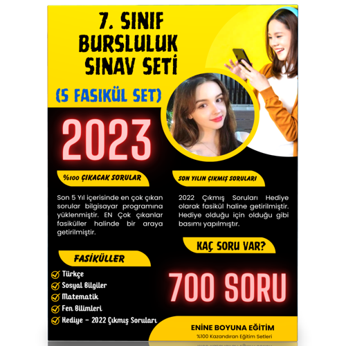 7. Sınıf Bursluluk Sınav Seti (5 Fasikül Kitap) - Enine Boyuna Eğitim