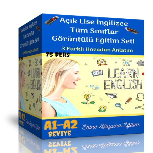 Açık Lise İngilizce Tüm Sınıflar Görüntülü Eğitim Seti (75 Ders Videosu) - Enine Boyuna Eğitim