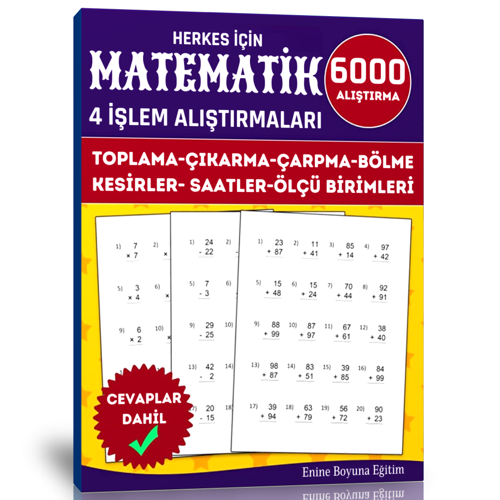 Herkes İçin Matematik Dört İşlem Alıştırmaları Süper Kitabı - Enine Boyuna Eğitim