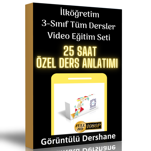 İlköğretim 3.Sınıf Tüm Dersler Görüntülü Eğitim Seti - Enine Boyuna Eğitim