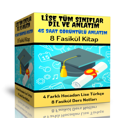 Lise Türkçe Görüntülü Eğitim Seti (45 Saat Anlatım Ve 8 Fasikül Kitap) - Enine Boyuna Eğitim