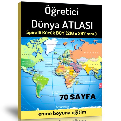 Öğretici Orta Boy Dünya Atlası (70 Seçilmiş Harita) - Enine Boyuna Eğitim