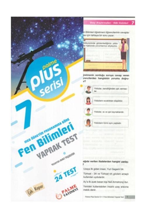 7. Sınıf Fen Bilimleri Yaprak Test (24 Test ) - Palme Yayınları