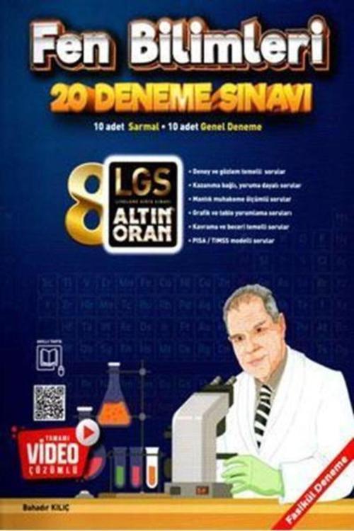 Altın Oran 8.Sınıf Fen Bilimleri 20 Deneme Tamamı Video Çözümlü - Palme Yayınları