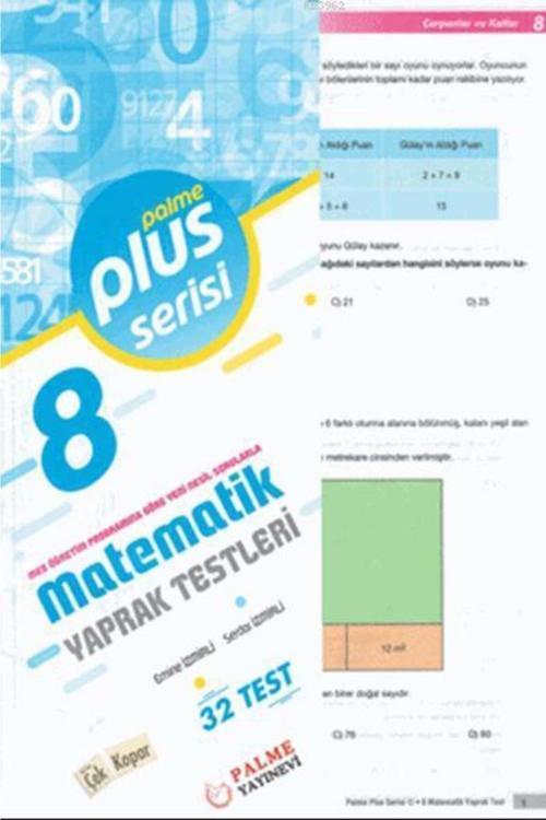 Palme 8.Sınıf Plus Serisi Matematik Yaprak Testleri - Palme Yayınları