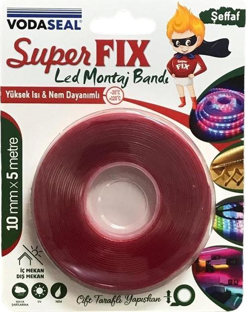 Çift Taraflı Led Montaj Bantı Şeffaf 10 mm x 5 mt
