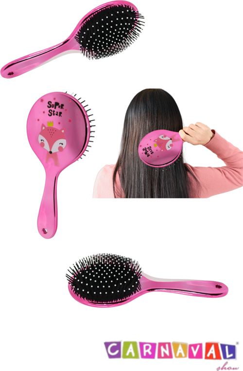 Baskılı Oval Saç Açma Ve Tarama Fırçası