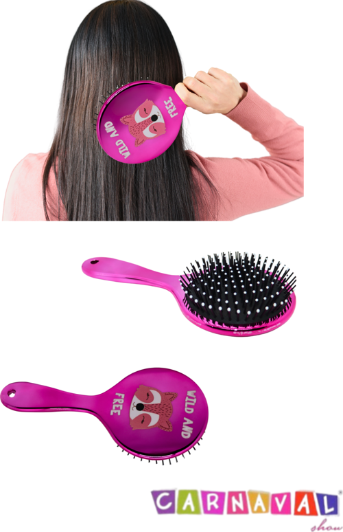 Baskılı Oval Saç Açma Ve Tarama Fırçası