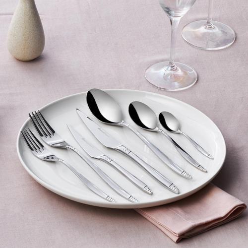 Elegance Holey Platin 12 Kişilik 84 Parça Çatal Kaşık Bıçak Takımı