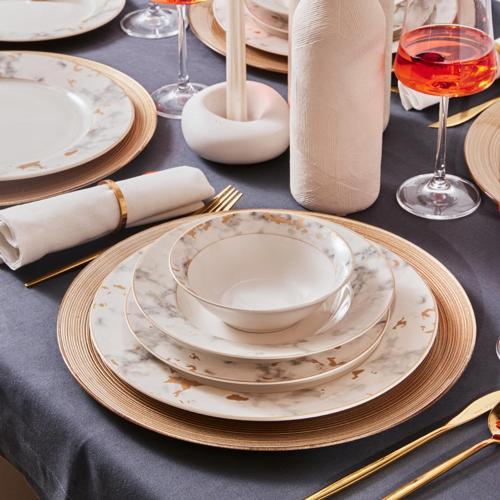 Forever Bone Marble 24 Parça 6 Kişilik Yemek Takımı