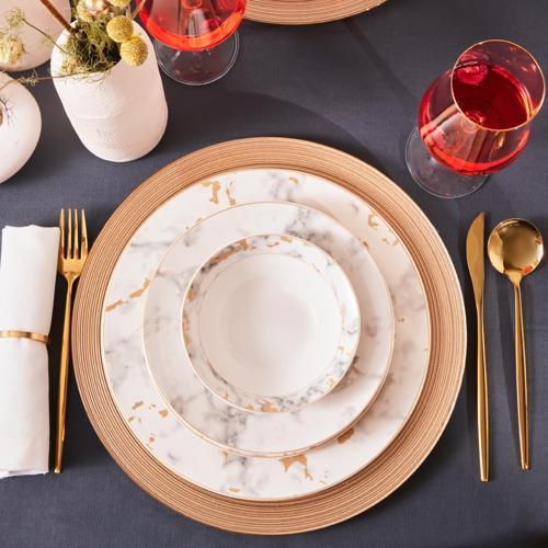 Forever Bone Marble 24 Parça 6 Kişilik Yemek Takımı