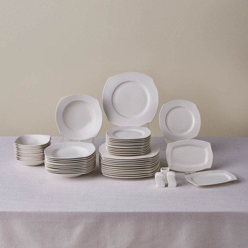 Square Bone Fancy 53 Parça 12 Kişilik Yemek Takımı