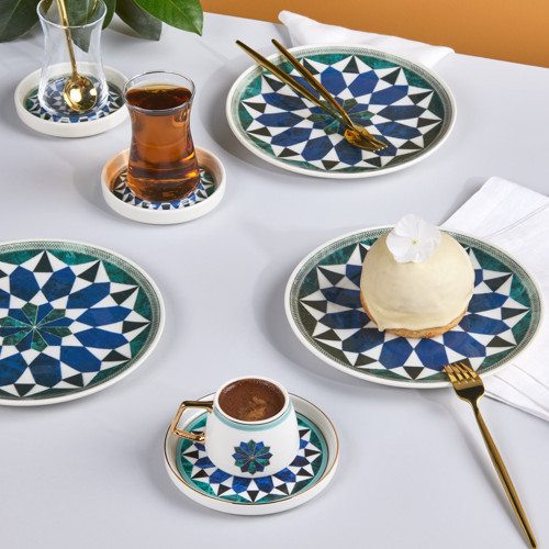 Roman 12 Parça Seramik Çay Seti 10 Cm