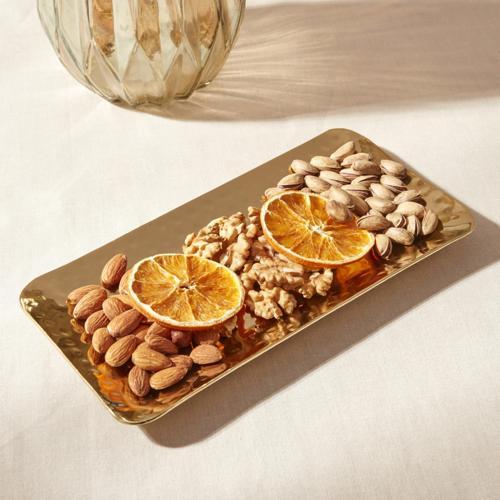 Loren New Year Yılbaşı Dekoratif Tepsi 25X12 Cm Gold