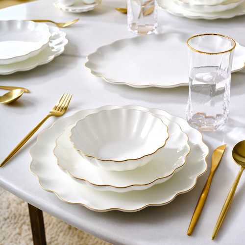 Fine Pearl Extra Shell 58 Parça 12 Kişilik Yemek Takımı Gold
