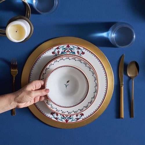 Elegance Bone Nakkaş 24 Parça 6 Kişilik Yemek Takımı