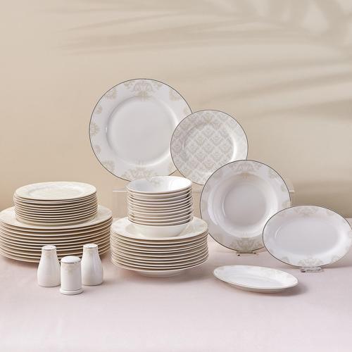 Elegance Bone Siena 53 Parça 12 Kişilik Yemek Takımı Gold