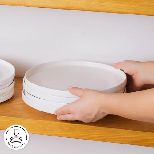 Stream Bone Saturn 24 Parça 6 Kişilik Yemek Takımı Beyaz