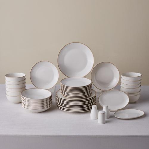 Forever Bone Ollie 53 Parça 12 Kişilik Yemek Takımı Gold