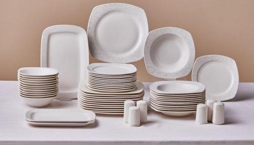 Square Bone Salen 57 Parça 12 Kişilik Yemek Takımı