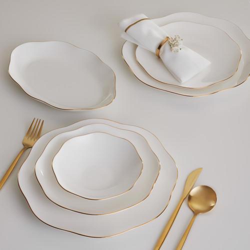 Streamline Cyrus Gold 59 Parça 12 Kişilik New Bone Yemek Takımı