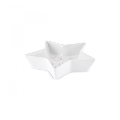 New Year Yılbaşı Snowy Star Çerezlik 24 Cm Beyaz
