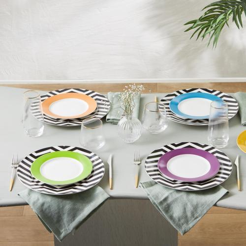 Zigzag Porselen 12 Parça 6 Kişilik Yemek Takımı