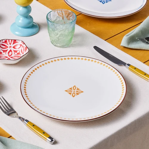 Jofy Desenli Servis Tabağı 27 Cm Sarı