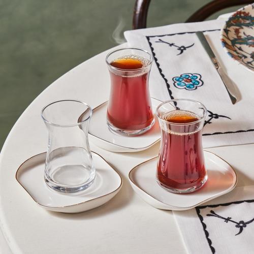 Streamline Plato 12 Parça 6 Kişilik Cam Çay Seti 165 Ml