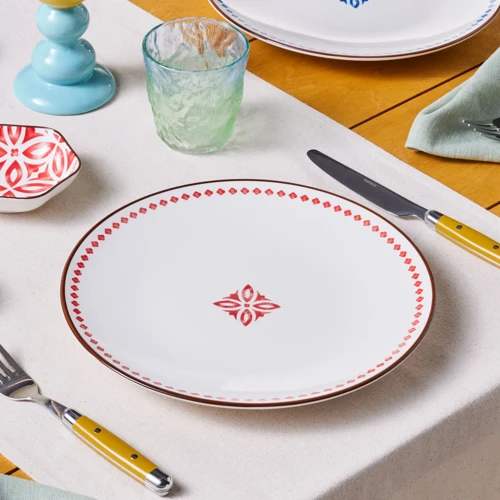 Jofy Desenli Servis Tabağı 27 Cm Kırmızı