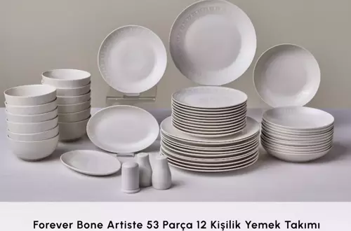 Forever Bone Artiste 53 Parça 12 Kişilik Yemek Takımı