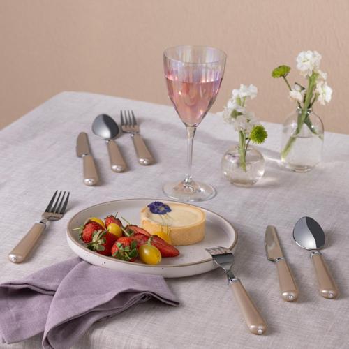 Maze 18 Parça 6 Kişilik Yemek Çatal Kaşık Bıçak Seti Krem