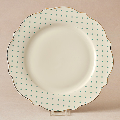 New Romantic Puantiyeli Servis Tabağı 27 cm Yeşil