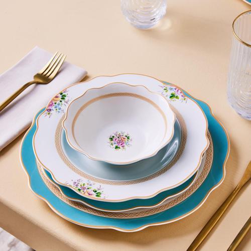 Berna 24 Parça 6 Kişilik Yemek Takımı Mavi