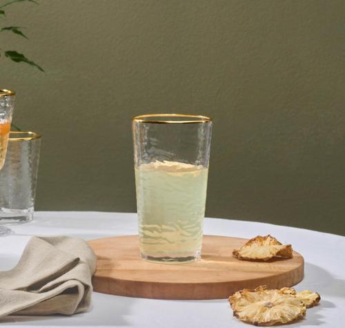Akroma Transparent Su Bardağı 435 Ml Gold