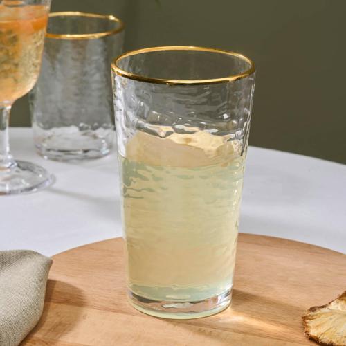 Akroma Transparent Su Bardağı 435 Ml Gold