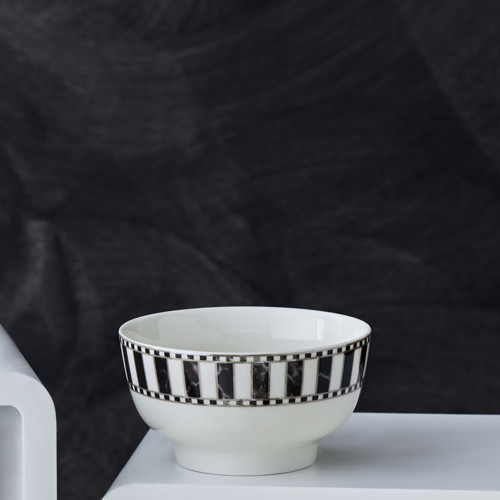 Damalı Çizgili Porselen Çerezlik 11 cm
