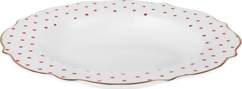 New Romantic Puantiyeli Çukur Tabak 24 Cm Kırmızı
