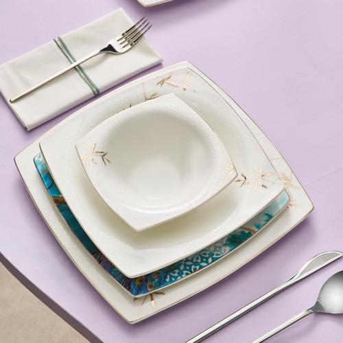 Fine Pearl Pavo 62 Parça 12 Kişilik Yemek Takımı Gold