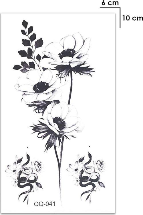 Çiçek Rose Omuz Geçici Dövme Tattoo Aksesuar Şık