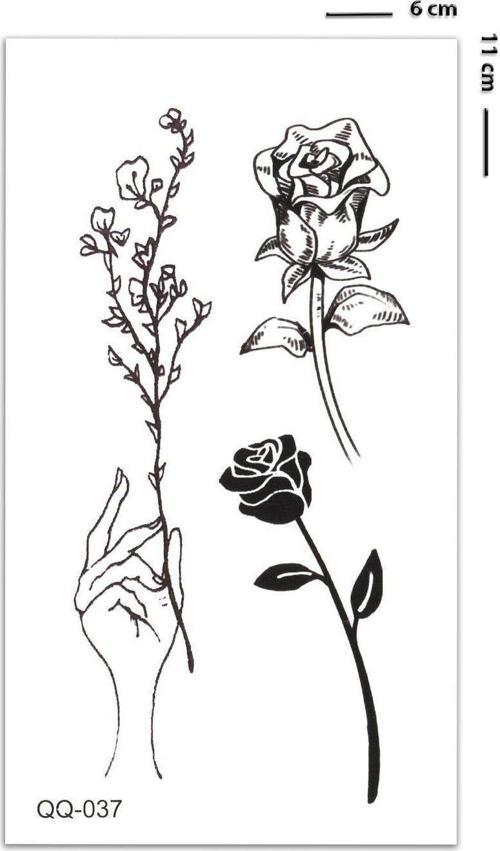 Çiçekler Kadın Geçici Dövme Aksesuar Şık Moda Yaz