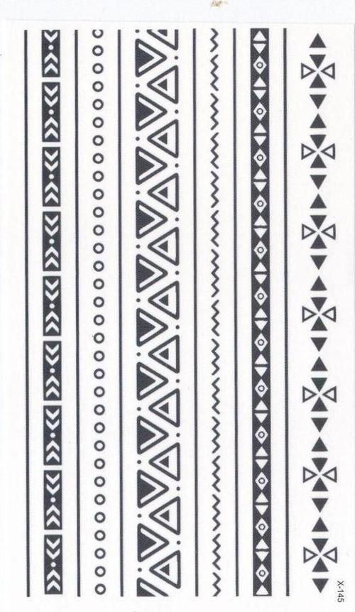 Etnik Desenli Minimal Geçici Dövme